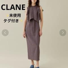未使用】CLANE ギンガムチェックハンカチーフワンピース ノースリーブ