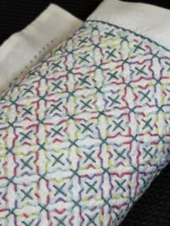 刺し子ふきん 完成品 花つむぎのサムネイル