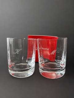 Baccarat バカラ ロックグラス 2客セット イニシャル入りのサムネイル