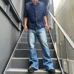Danke Schon ダンケシェーン フレアデニムパンツ ペイント 【32】L 