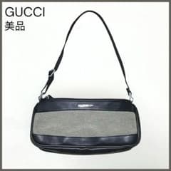 【美品】GUCCI ミニハンドバッグ　アクセサリーポーチ　GG柄　レザー GUCCI グッチ】GG柄 アクセサリーポーチ/美品/ミニハンドバッグ/レザー