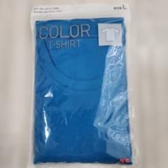 UNIQLO カラークルーネックTシャツ ブルー Lサイズのサムネイル