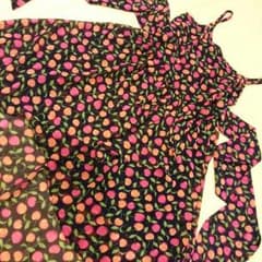 キュートなチェリー柄♪アシンメトリーひざ丈ワンピースのサムネイル