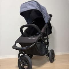 極美品】AIRBUGGY ココプレミア メランジデニム 付属品付ベビーカー3輪