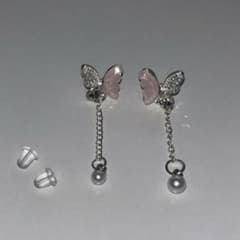 蝶々 ピアス チェーン パール 18Gのサムネイル