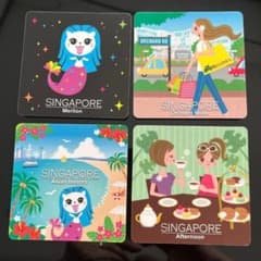 シンガポール コースター 4枚セットのサムネイル