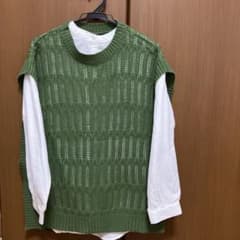 グリーン ニットベスト M〜Lサイズのサムネイル