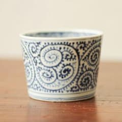 伊万里 古伊万里 江戸 後期 幕末 蕎麦猪口 総柄 蛸唐草 蛇の目 高台