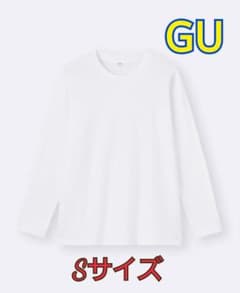 (試着のみ)GU ソフトコットンクルーネックT Sサイズのサムネイル