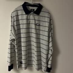 VANS 長袖ポロシャツ ボーダー グレー L - メルカリ