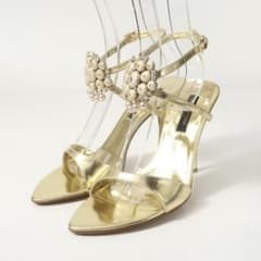 セルジオロッシ【美品 イタリア】レザー アンクルストラップ サンダル