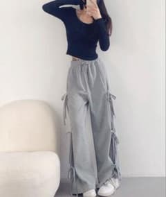 サイドリボンスウェットパンツ　Fのサムネイル