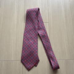 HERMES 幾何学模様 ネクタイ 赤 - メルカリ