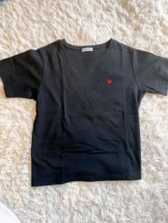 半袖Tシャツ ブラック ハート刺繍のサムネイル