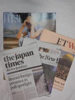 新品 英字新聞 4 Times (NY, japan, financial×2) - メルカリ