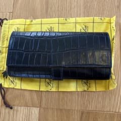 【人気】Felisi クロコ　型押し　ロングウォレット コロコロ 黒のサムネイル