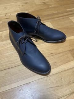 【更に値下げ】 【CASTORI】 ダークブルー　レザー チャッカブーツ26cmのサムネイル