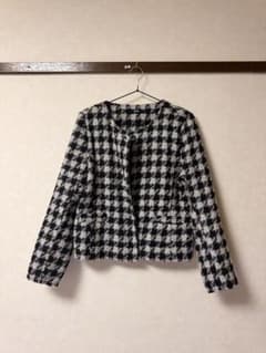 LOGO WOMAN 千鳥格子柄 ジャケット Lのサムネイル