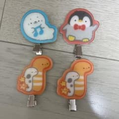 前髪クリップ アザラシ ペンギン チンアナゴ 4個セットのサムネイル