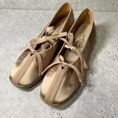 LE TALON Pink Satin Double Ribbon Ballerina Flat Shoes, Size 24
