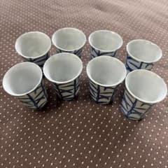 猪口】克峰 染付 竹文 盃 8客セット - メルカリ