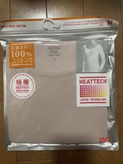 UNIQLO 極暖ヒートテック コットンUネ ックT ピンク M 新品のサムネイル