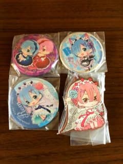 Re.ゼロ 缶バッチ ラバスト レム ラム ガチャガチャのサムネイル
