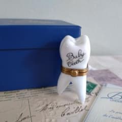 フランス　リモージュボックス　Baby Teeth　小物入れ リモージュボックス 歯 ユニークデザイン フランス製 ヴィンテージ