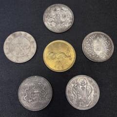 R13大清銀幣 光緒元寶古錢 銀貨　硬貨　6枚セットのサムネイル