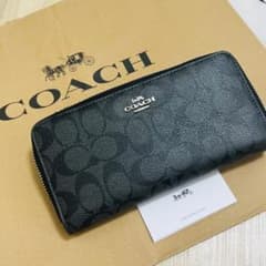 【訳あり】COACH 財布 シグネチャー ロング ジップ C4452 ブラックスのサムネイル