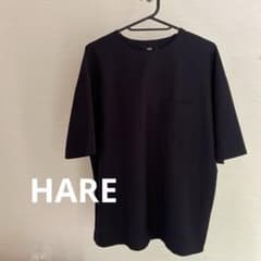HARE 黒半袖 Tシャツ SMALL 肩ジッパーあり　左胸ポケット付きのサムネイル