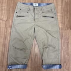 NAVY メンズ ハーフパンツ 30インチベージュ ストライプのサムネイル