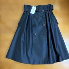 【新品】Aquascutum アクアスキュータム　トレンチ風スカート　紺　Ｓ 新品】Aquascutum アクアスキュータム トレンチ風スカート 紺 S