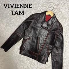 VIVIENNE TAM レザージャケット　本革　レザー　ドラゴン　ファー　S ✨激レア✨ヴィヴィアンタム レザージャケット ダブルライダース