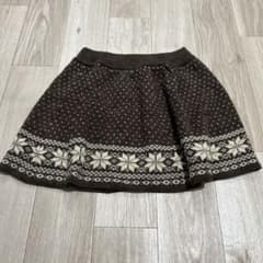 【iiMK】ノルディック柄 フレアミニスカート ブラウンのサムネイル
