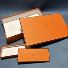 HERMES エルメス オレンジ色のボックスセット 大・小 空箱 ブランド
