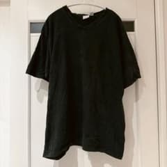 メローナ Tシャツ Vネック 半袖 無地 黒 綿 ゆったり L トップスのサムネイル