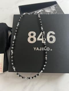 YAJIFO 黒と銀のビーズネックレス YAJIFO 黒と銀のビーズネックレス - メルカリ