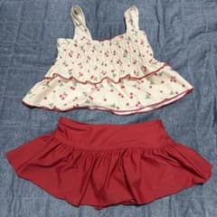 女の子用 セパレート水着 チェリー柄　110cmのサムネイル