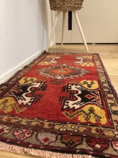 ＊お値下げ　トライバルラグ・トルコヴィンテージラグ・ウール 約121×203cm 週末セール＊トライバルラグ・トルコヴィンテージラグ・ウール約46