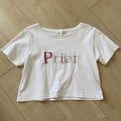 rienda 刺繍入り クロップドTシャツのサムネイル