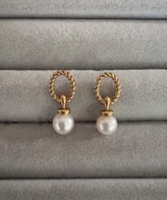 TASAKI タサキ ベビーパール ペアチャーム ピアス イヤリング K18 TASAKI タサキ ベビーパール ペアチャーム ピアス イヤリング K18