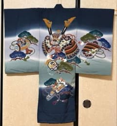 訳あり 新品仕付け糸付き お宮参り 一つ身着物、襦袢セット 男の子 