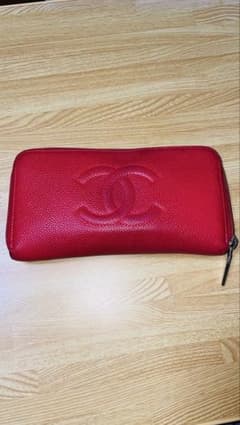 CHANEL レザー ラウンド長財布 キャビアスキン ピンク系 - メルカリ