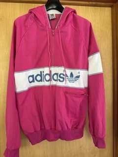 adidas ビンテージ ジャージパーカー ピンク Mサイズ程度 - メルカリ