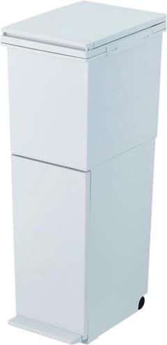 アスベル フタ付きゴミ箱 ペダル2段スリム 防臭 38L 白のサムネイル