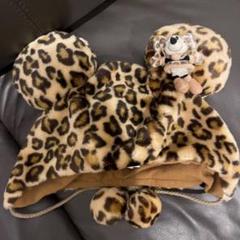 ディズニー　ファンキャップ手袋セット　ヒョウ柄　ブラウン Disney（キャップ）のフリマアイテム一覧