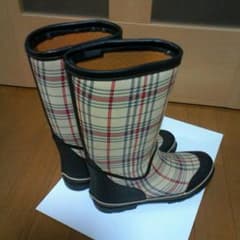 まおんさま専用　難あり　チェック　レインブーツのサムネイル