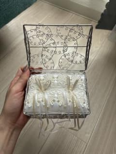 リングピロー ホワイト レース付きのサムネイル