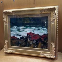 葛西四雄 北の海　真作　油彩画 絵画 油彩6号 葛西四雄 北の海 真作 油彩画 絵画 油彩6号 葛西四
